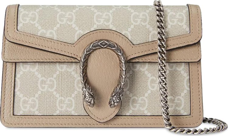 Сумка Gucci Dionysus GG Super Mini Bag Beige/White, бежевый - фото