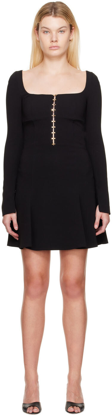 

Черное мини-платье с крючками Blumarine, Черный
