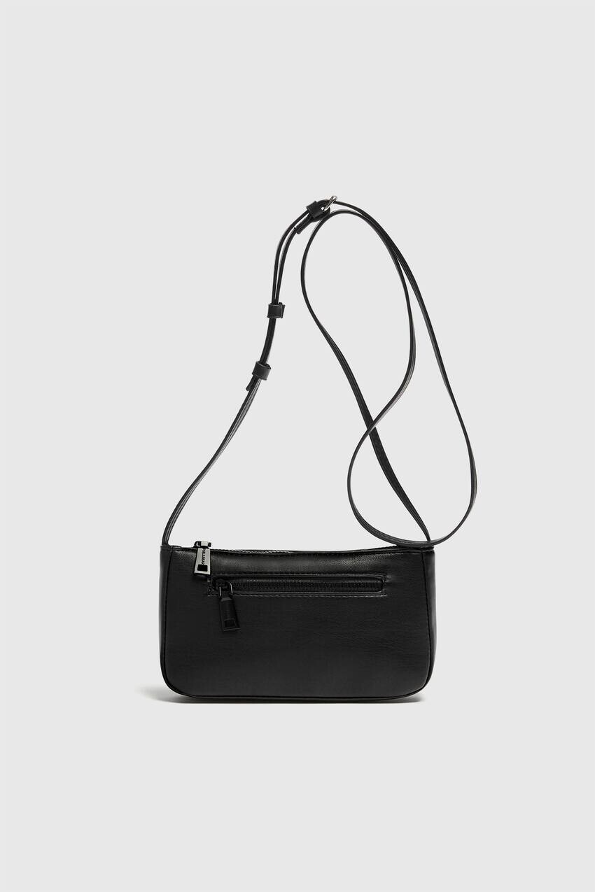 

Сумка через плечо с молнией Pull&Bear, черный