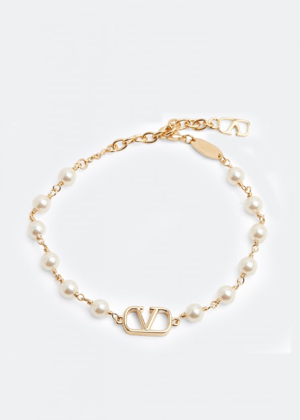 Браслет VALENTINO GARAVANI VLogo Signature pearl bracelet, золотой liya золотистый браслет с жемчужинами