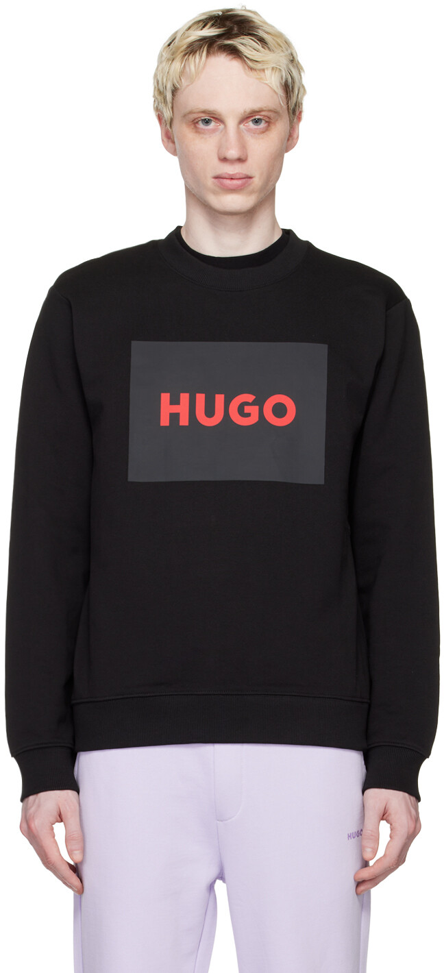 

Черный свитшот с принтом Hugo