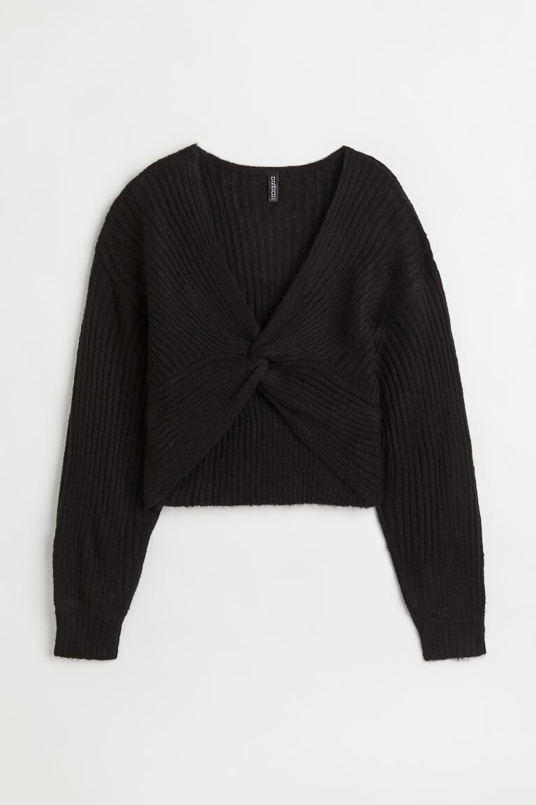 

Свитер с декоративным узлом H&M, черный