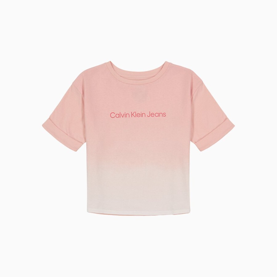 

Футболка Calvin Klein Girls Ombre Crewneck, розовый