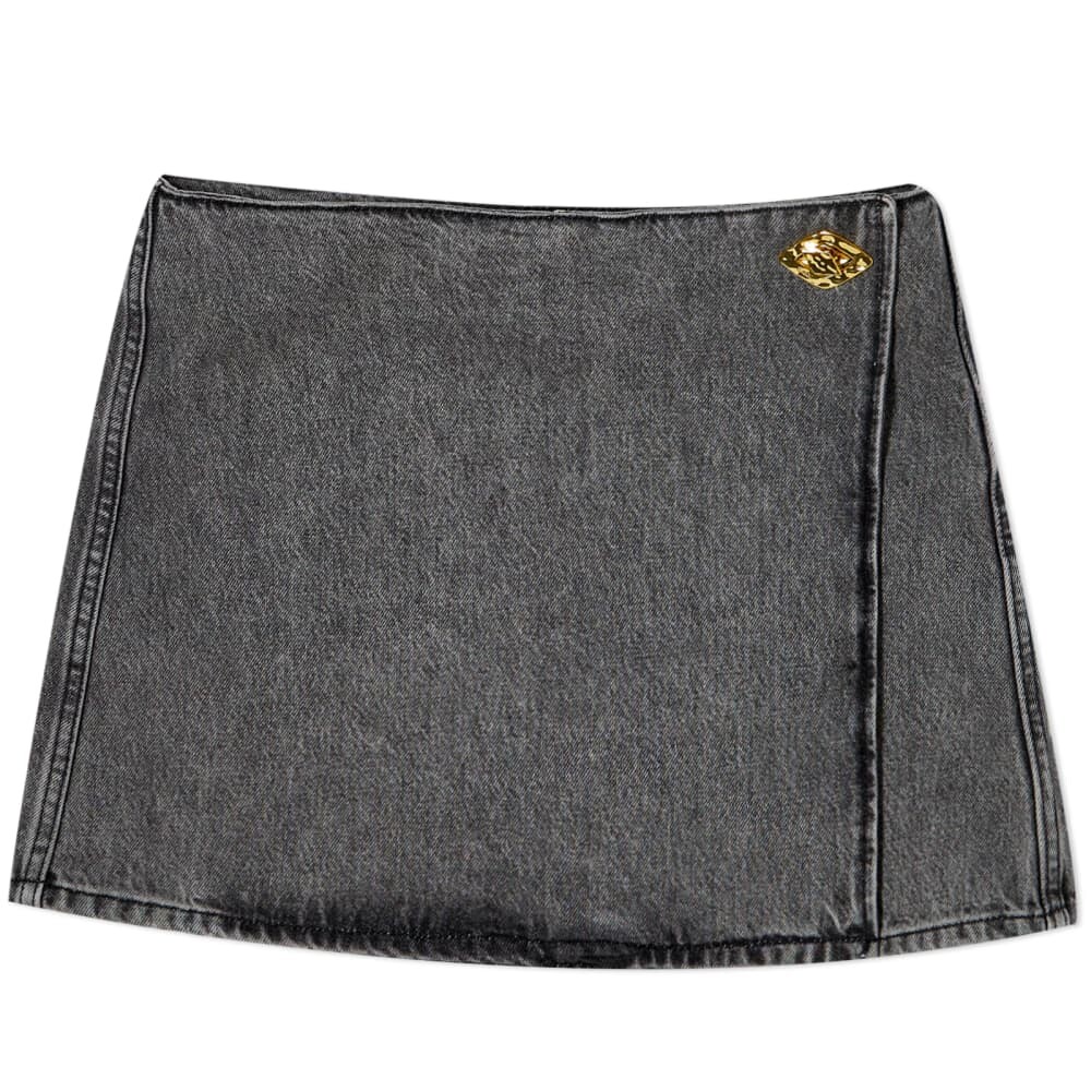 

Юбка GANNI Black Washed Wrap Mini Skirt