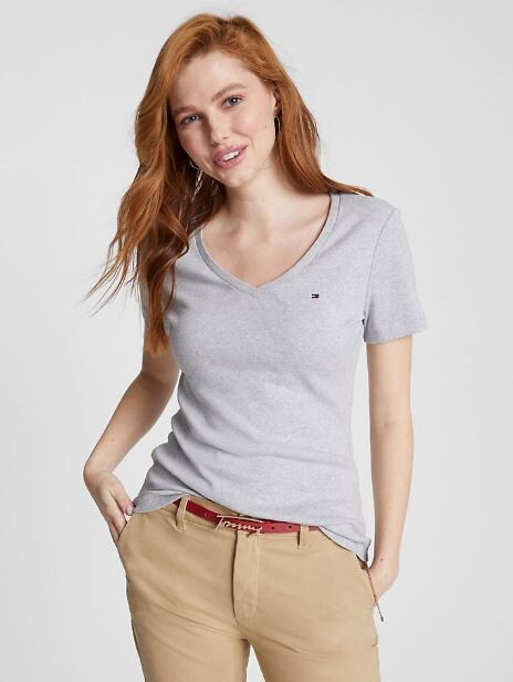 

Футболка с V-образным вырезом Tommy Hilfiger Favorite V-neck, серый