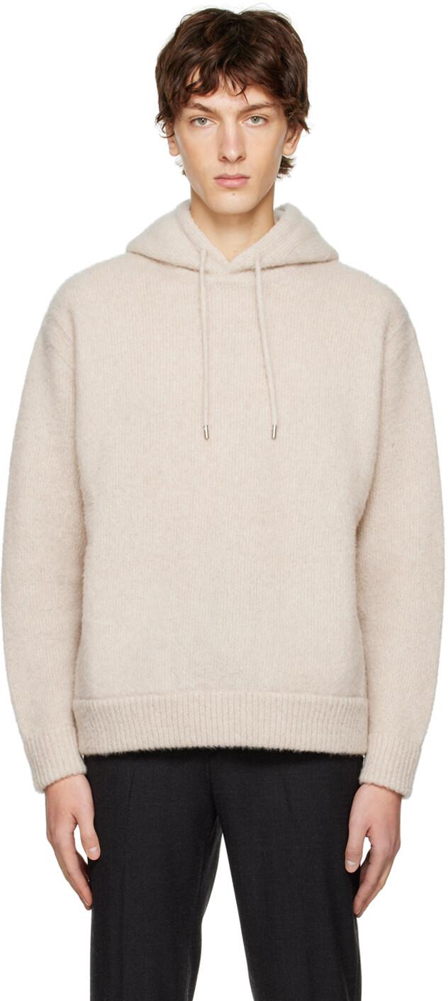 

Бежевый худи с начесом Solid Homme