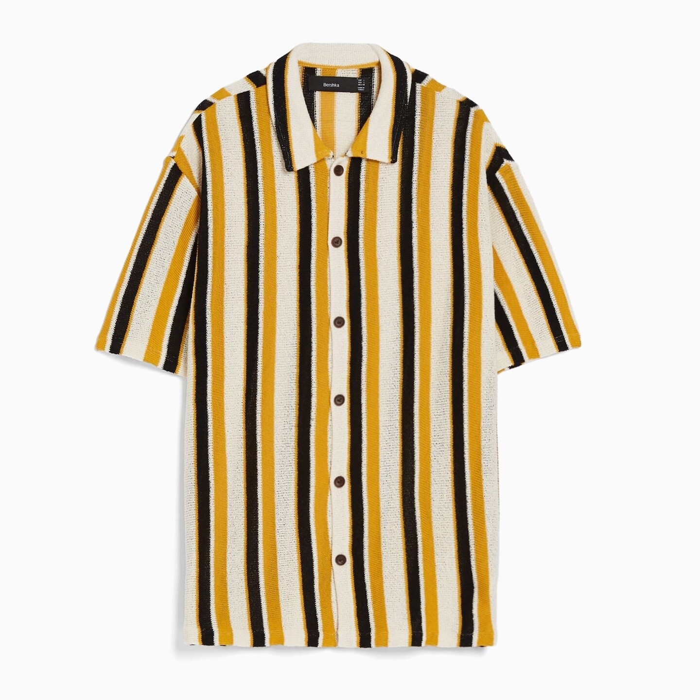 

Рубашка Rustic Short Sleeve With Vertical Stripe Print, белый/желтый/черный