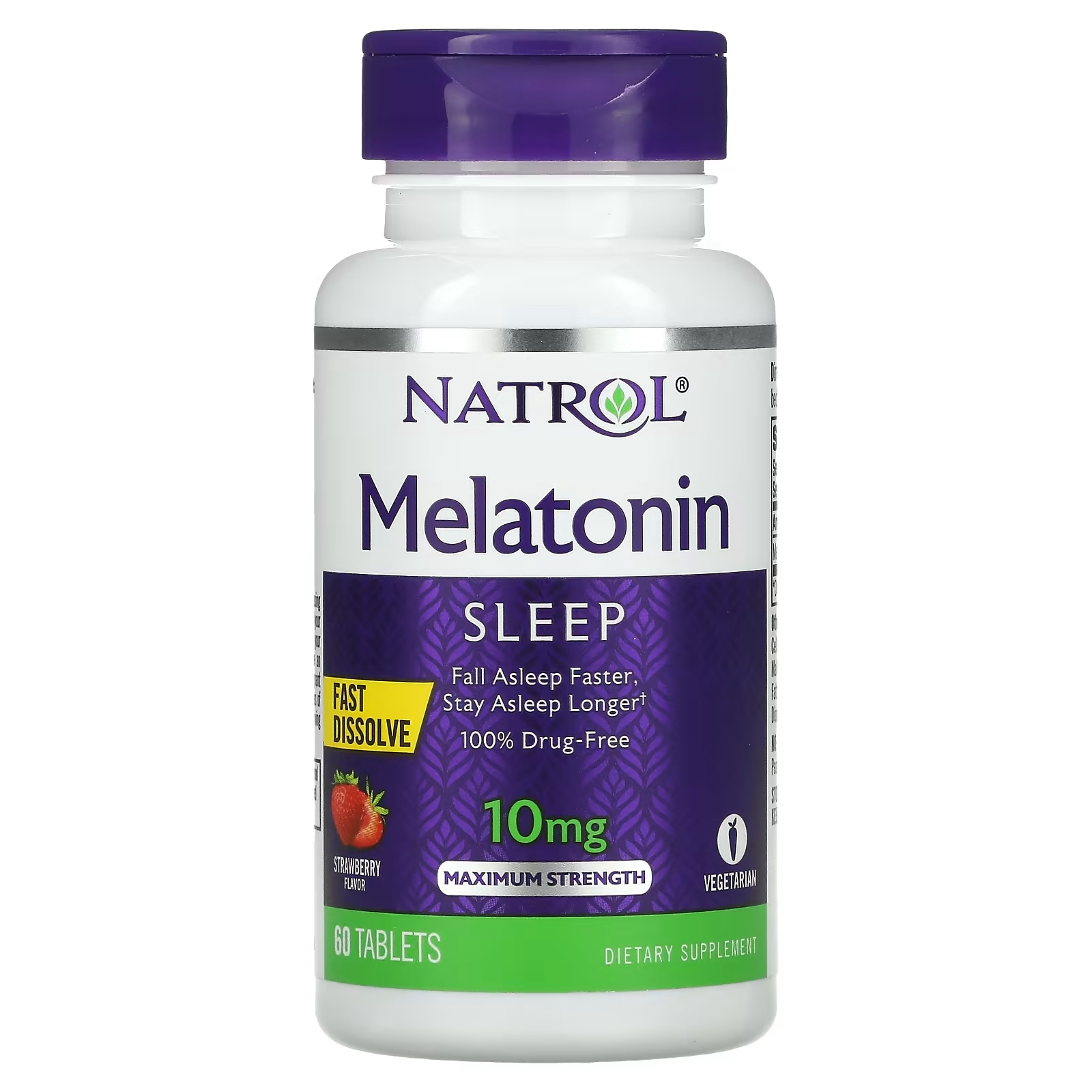 Мелатонин Быстрорастворимый Максимальный Эффект Natrol, клубника, 60 таблеток natrol мелатонин быстрорастворимый клубника 5 мг 90 таблеток