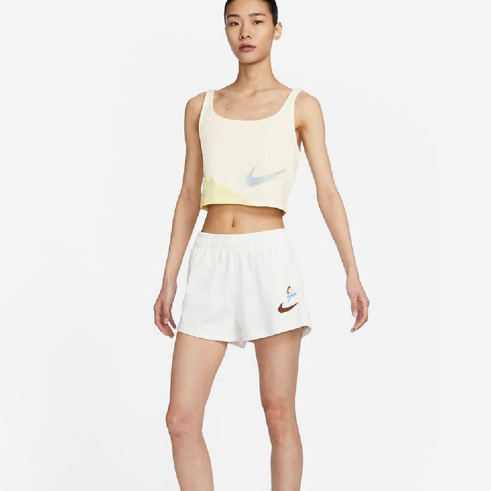 

Топ Nike W NSW Crop, белый/желтый/светло-синий