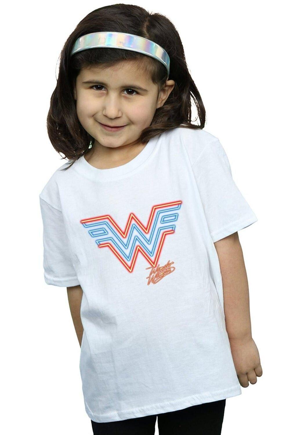 

Хлопковая футболка Wonder Woman 84 с неоновой эмблемой DC Comics, белый