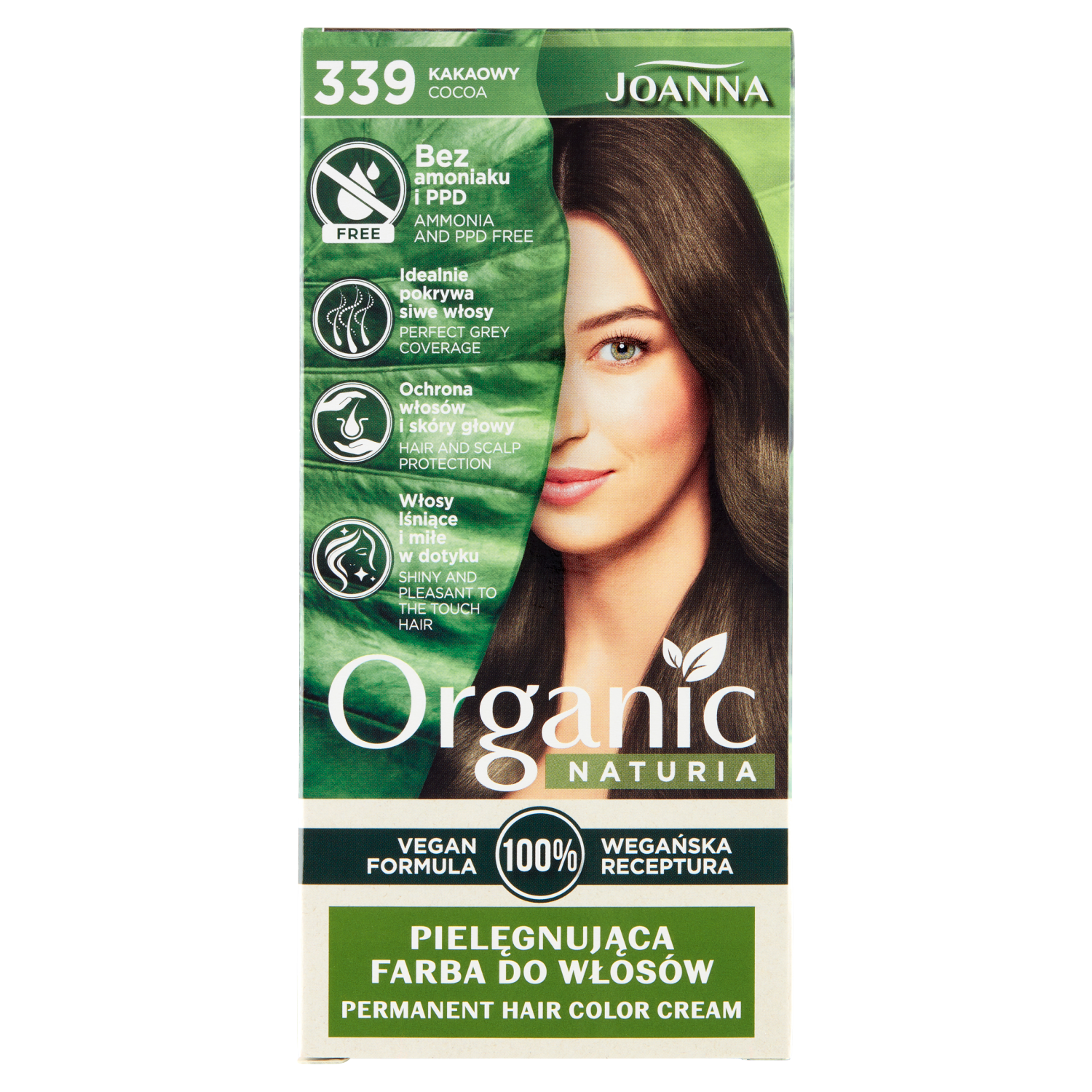 цена Краска для волос 339 какао Joanna Naturia Organic, 1 упаковка