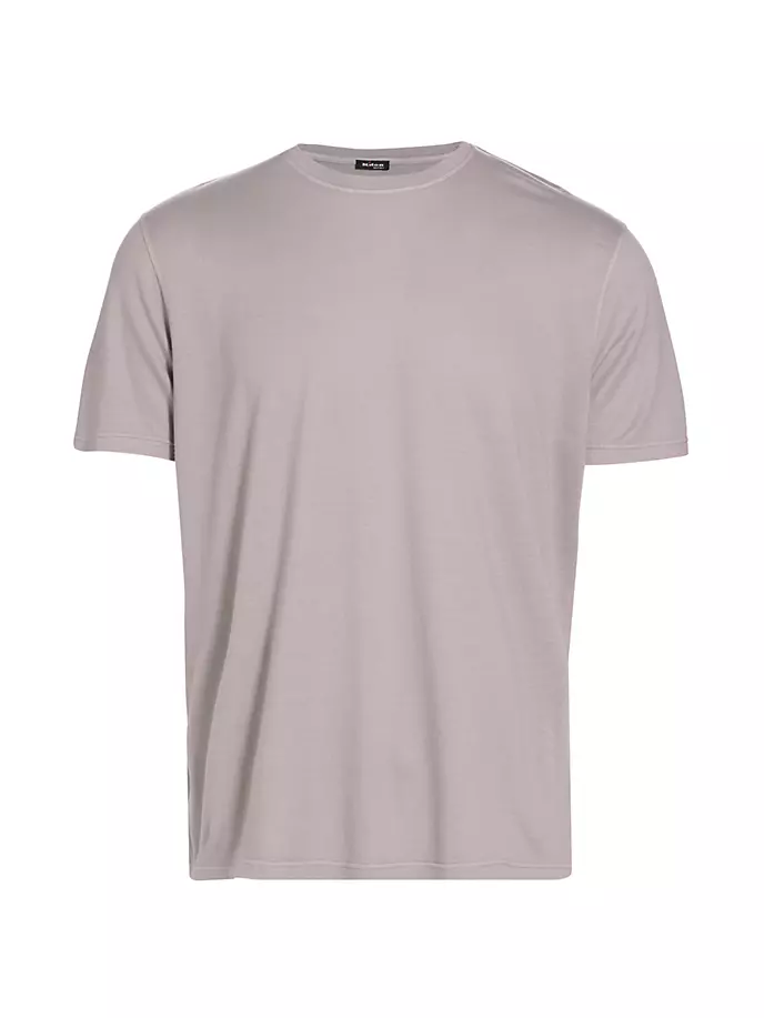 

Футболка из хлопковой смеси с круглым вырезом Kiton, серый