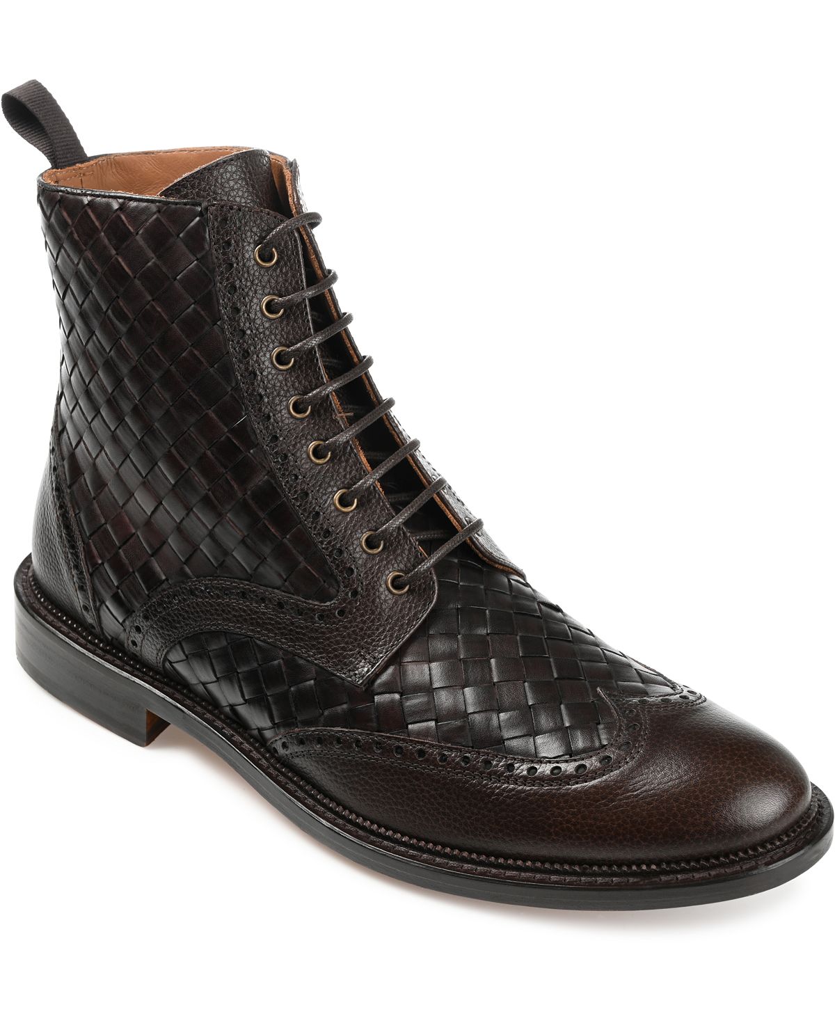 цена Мужские кожаные классические ботинки ручной работы Saint с кончиками крыльев Taft