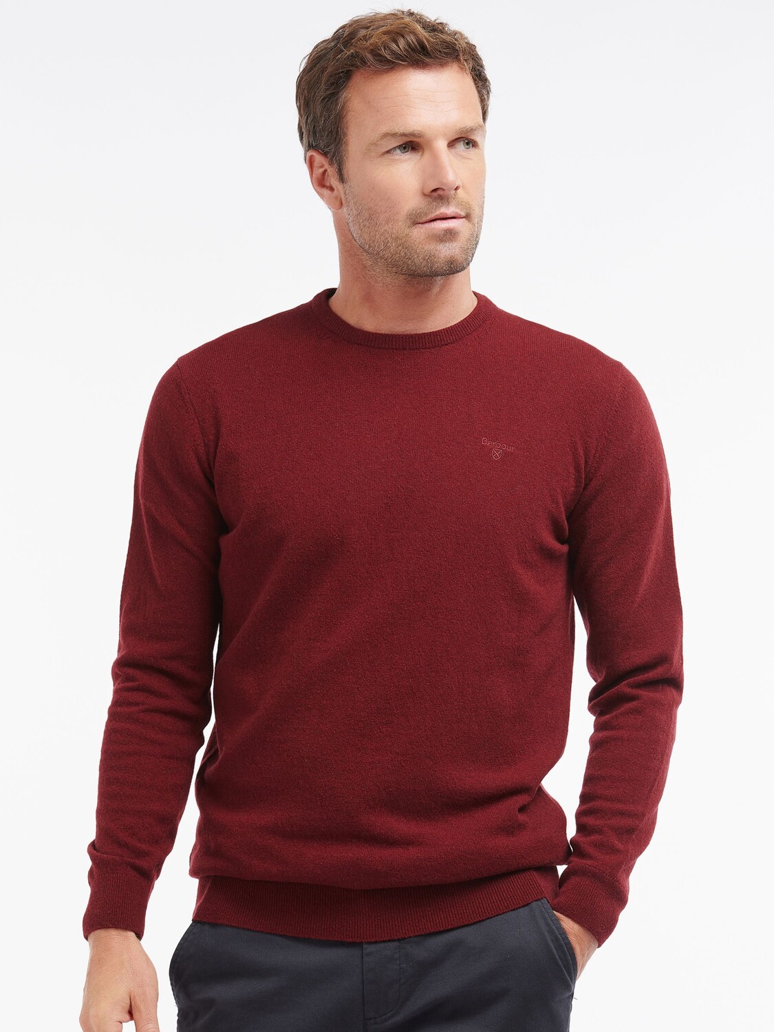 

Джемпер Barbour Essential Wool с круглым вырезом, рубиновый