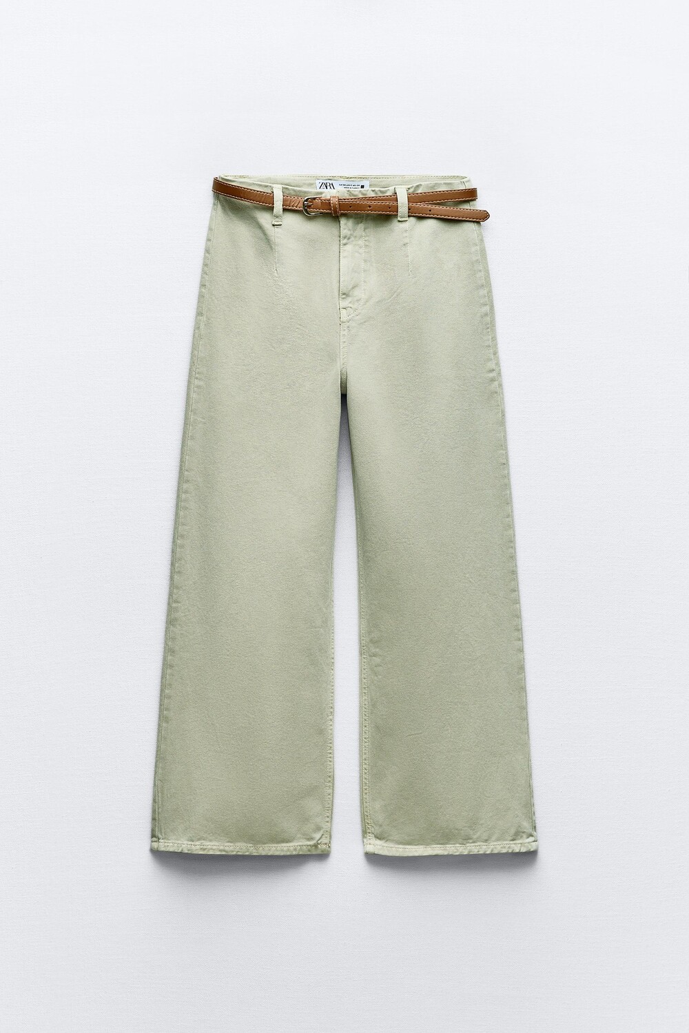 

Джинсы Zara Z1975 Wide-leg Cropped, светлый хаки