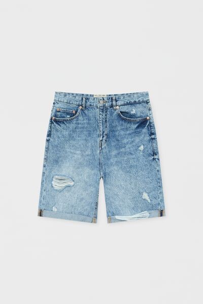 

Свободные джинсовые шорты-бермуды PULL&BEAR