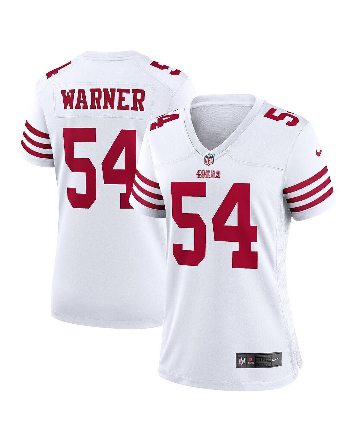 

Женская футболка fred warner white san francisco 49ers player game jersey Nike, белый