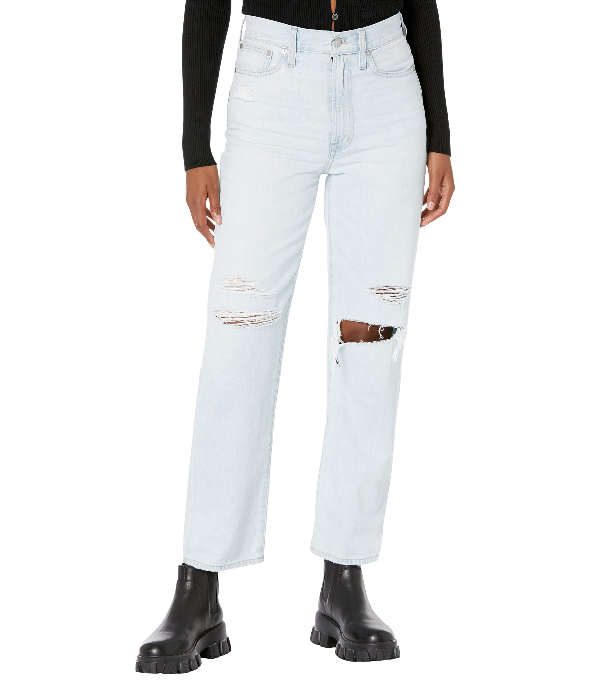 pearse l liar Джинсы Madewell, The Perfect Vintage Straight Jean in Pearse Wash: Destructed Edition
