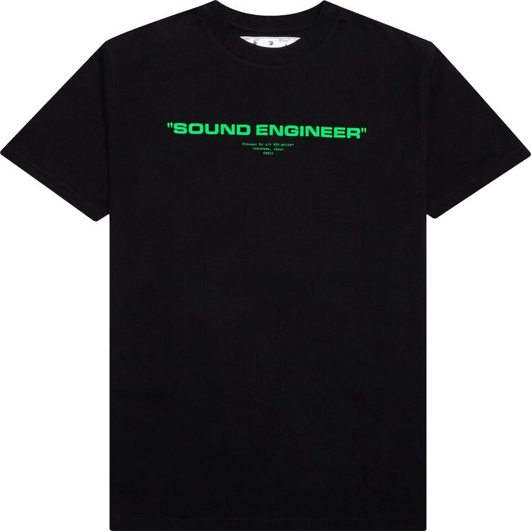 

Футболка Off-White x Pioneer Sound Engineering T-Shirt 'Black/Green', черный