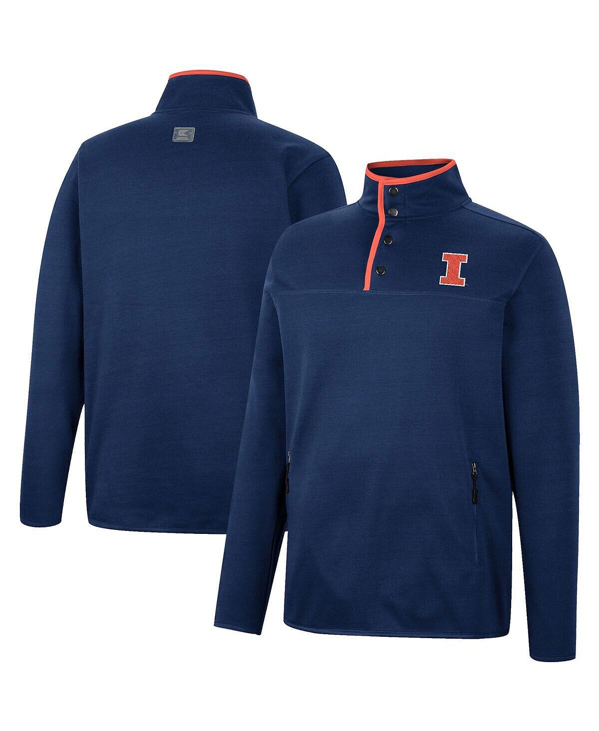 

Мужская темно-синяя куртка illinois fighting illini rebound quarter-snap Colosseum, синий