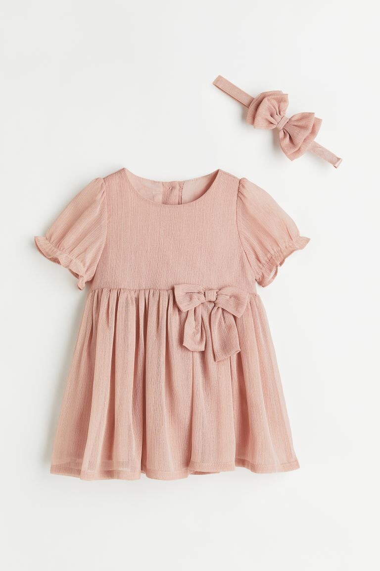 

Платье с аксессуаром H&M, розовый