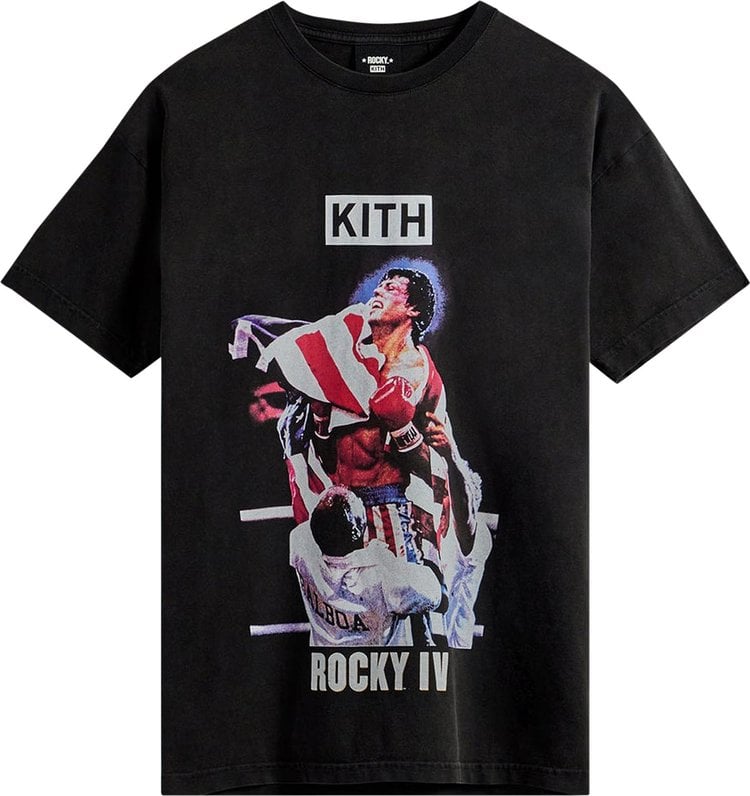 Футболка Kith For Rocky IV Vintage Tee 'Black', черный - фото