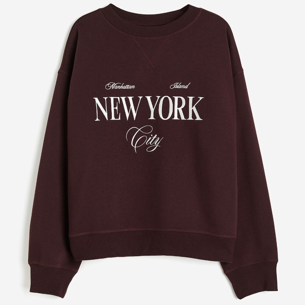 

Свитшот H&M New York, бордовый, Красный