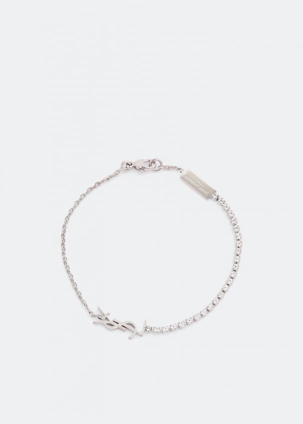 

Браслет SAINT LAURENT Opyum rhinestone bracelet, серебряный