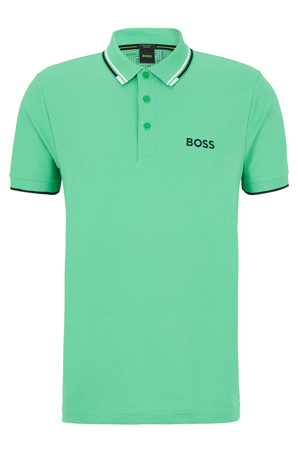 

Рубашка поло Boss Cotton-blend With Contrast Details, светло-зелёный