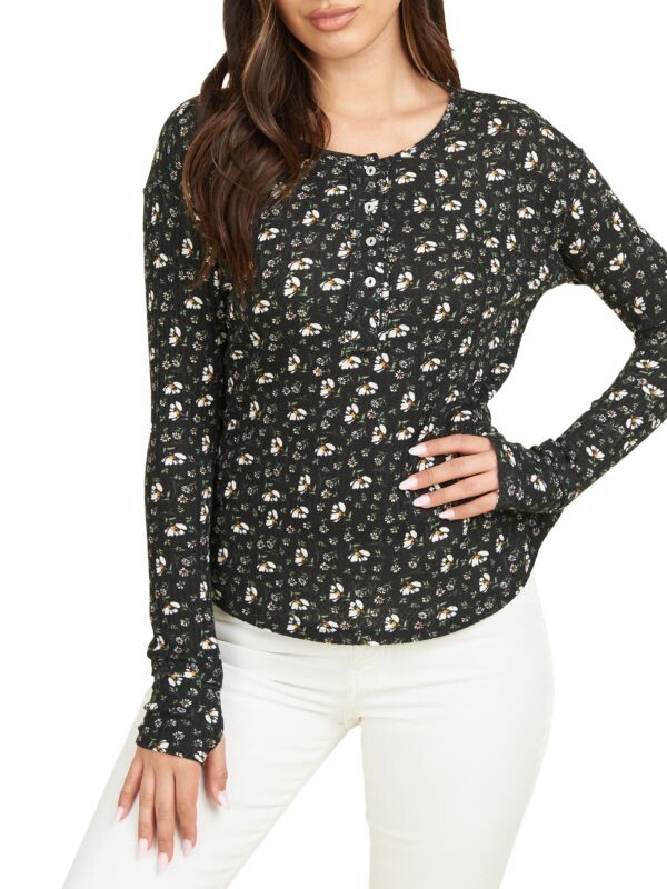 

Топ charlee с принтом henley DR2 by Daniel Rainn Black print