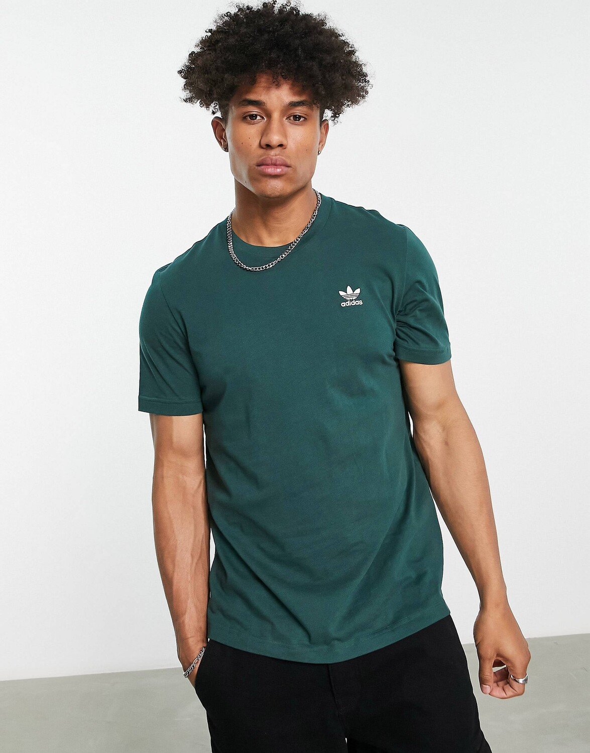 

Мужская футболка Adidas Originals Essentials, темно-зеленый