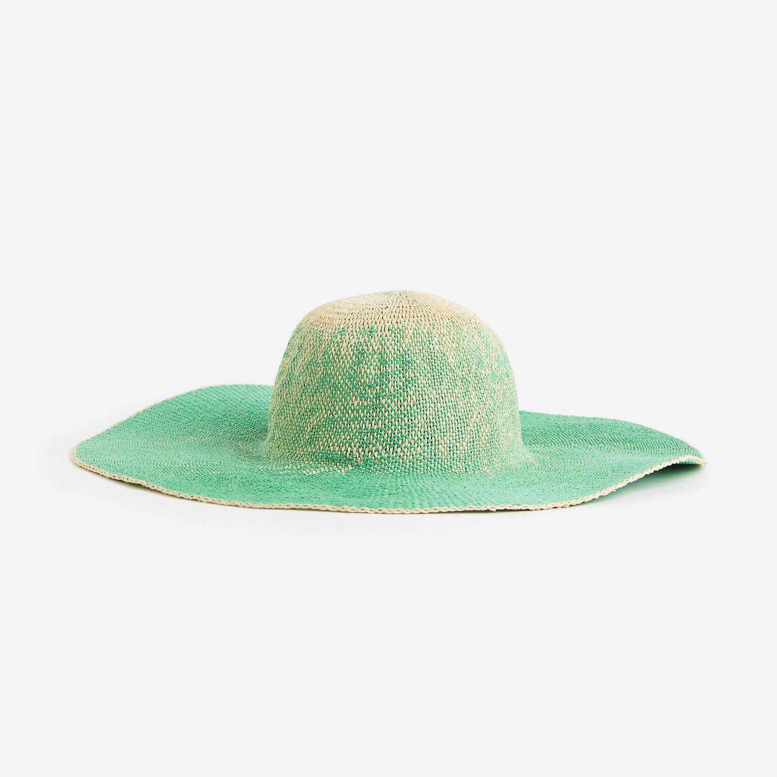 Шляпа соломенная H&M Wide Brim, зеленый 30cm wide brim oversized beach straw hats handmade women sun shade hat breathable ladies summer foldable шляпа соломенная летняя