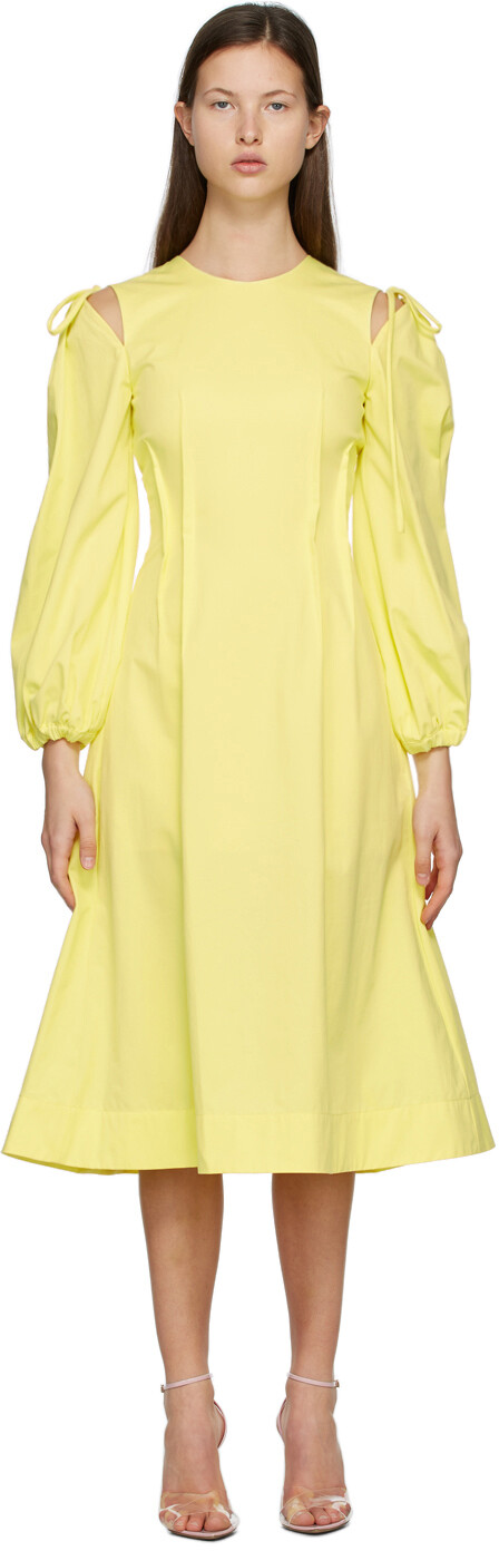 

Желтое платье с вырезом MSGM