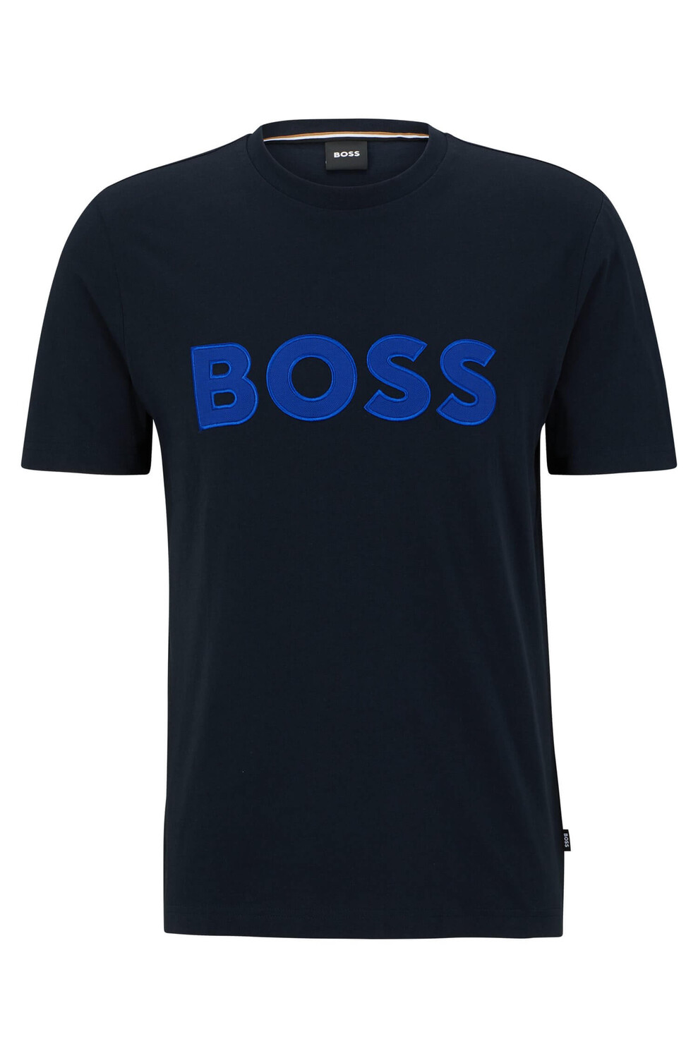 

Футболка Boss Cotton-jersey Regular-fit With Logo Applique, темно-синий