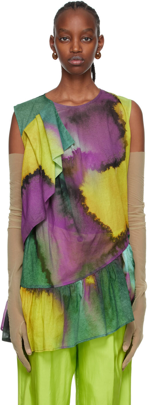 

Желтые длинные сетчатые перчатки Dries Van Noten