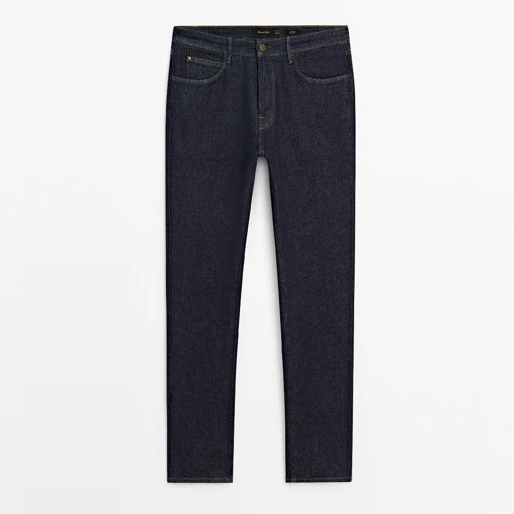 

Джинсы Massimo Dutti Tapered Fit Rinse Wash, синий