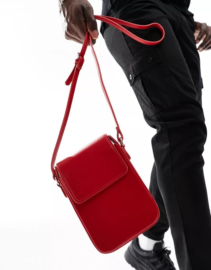 Красная сумка через плечо из искусственной кожи ASOS Design