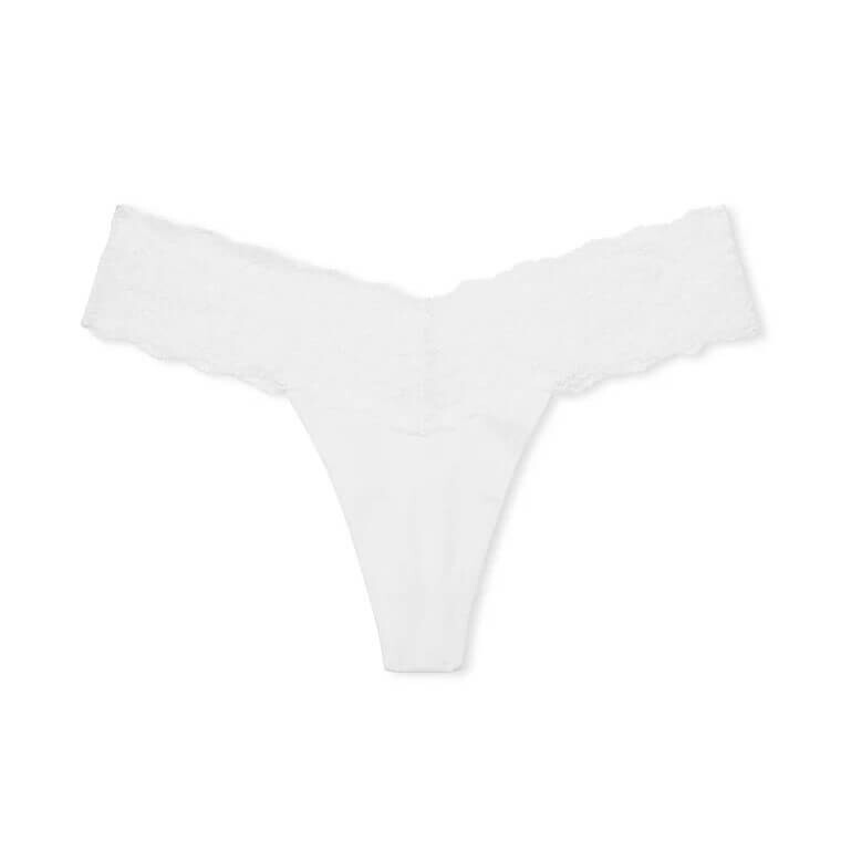

Трусики-стринги Victoria's Secret The Lacie Lace-Waist Cotton, белый