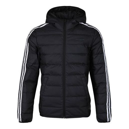 

Пуховик Adidas neo Windproof Stay Warm Casual hooded Zipper Black, Черный