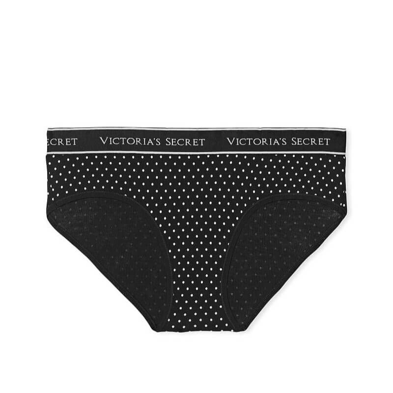 

Трусики-хипхаггеры Victoria's Secret Logo Cotton, черный/белый
