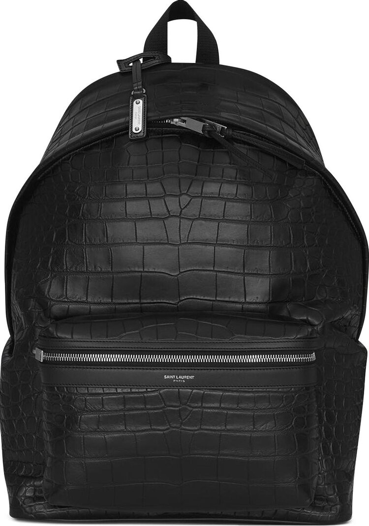 

Рюкзак Saint Laurent City Crocidile-Effect Backpack Black, черный