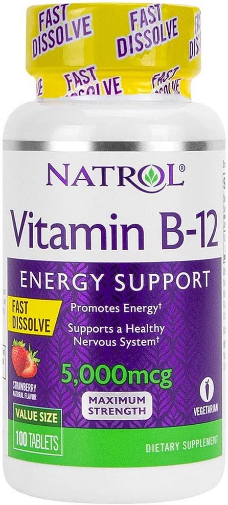 Витамин B12 Natrol, 5000 мкг, 100 таблеток dr ohhira s reg activ добавка для повышения иммунитета и жизненных сил 60 капсул