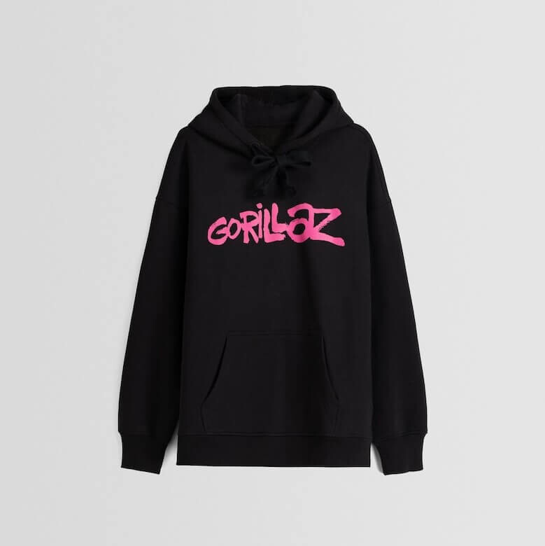 

Толстовка Bershka Oversize Gorillaz Print, черный