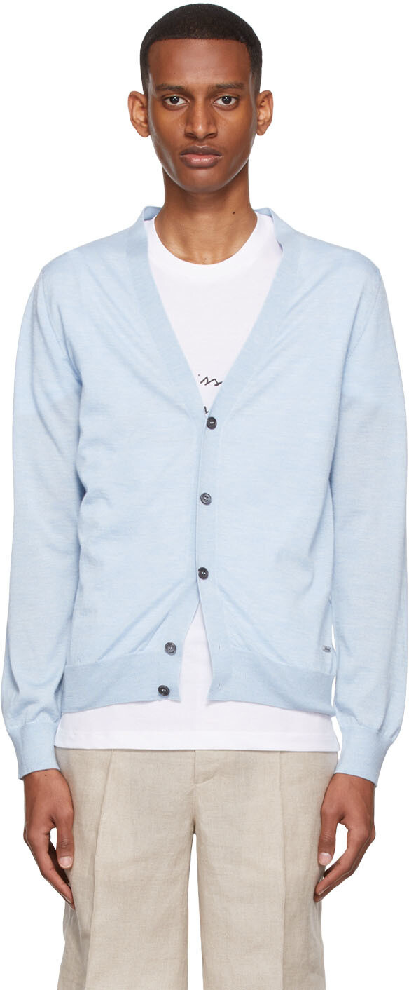

Синий кашемировый кардиган Brioni