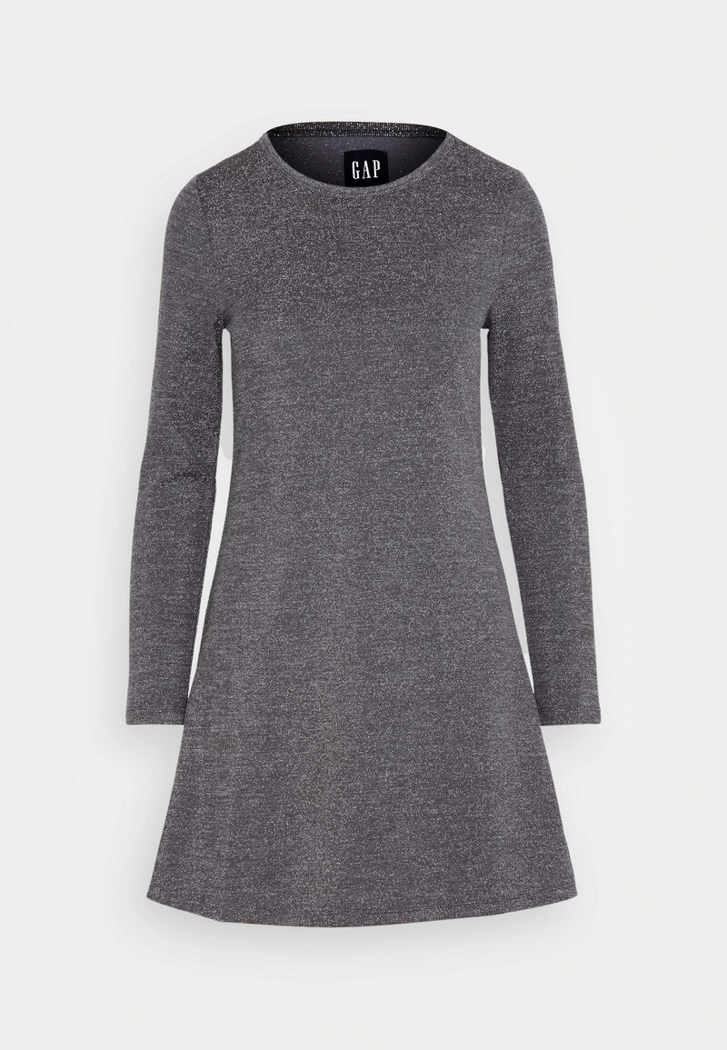 

Платье Gap Crewneck Mini Jersey, черный/серебро