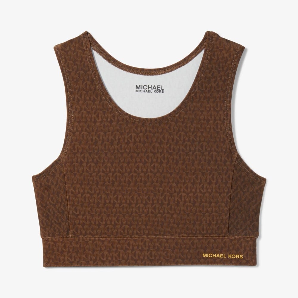 

Топ Michael Kors Kids Logo Stretch Jersey, коричневый