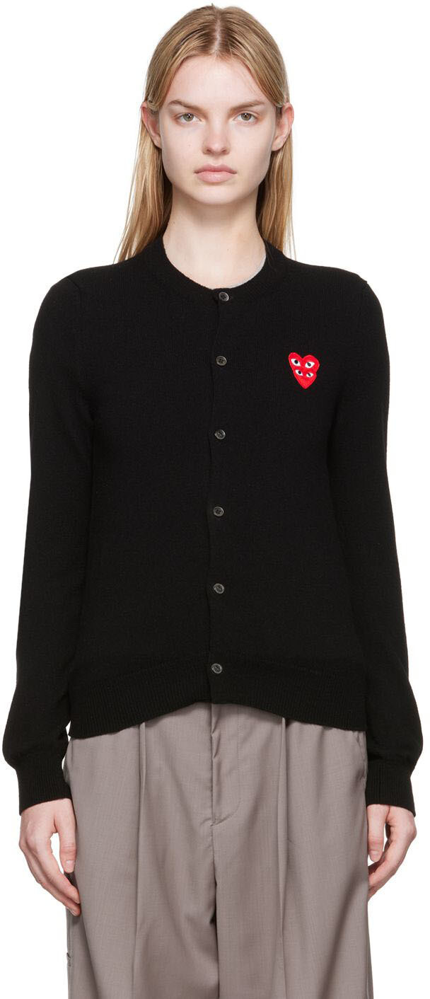 

Черный кардиган с нашивкой в ​​виде сердца Comme des Garçons Play