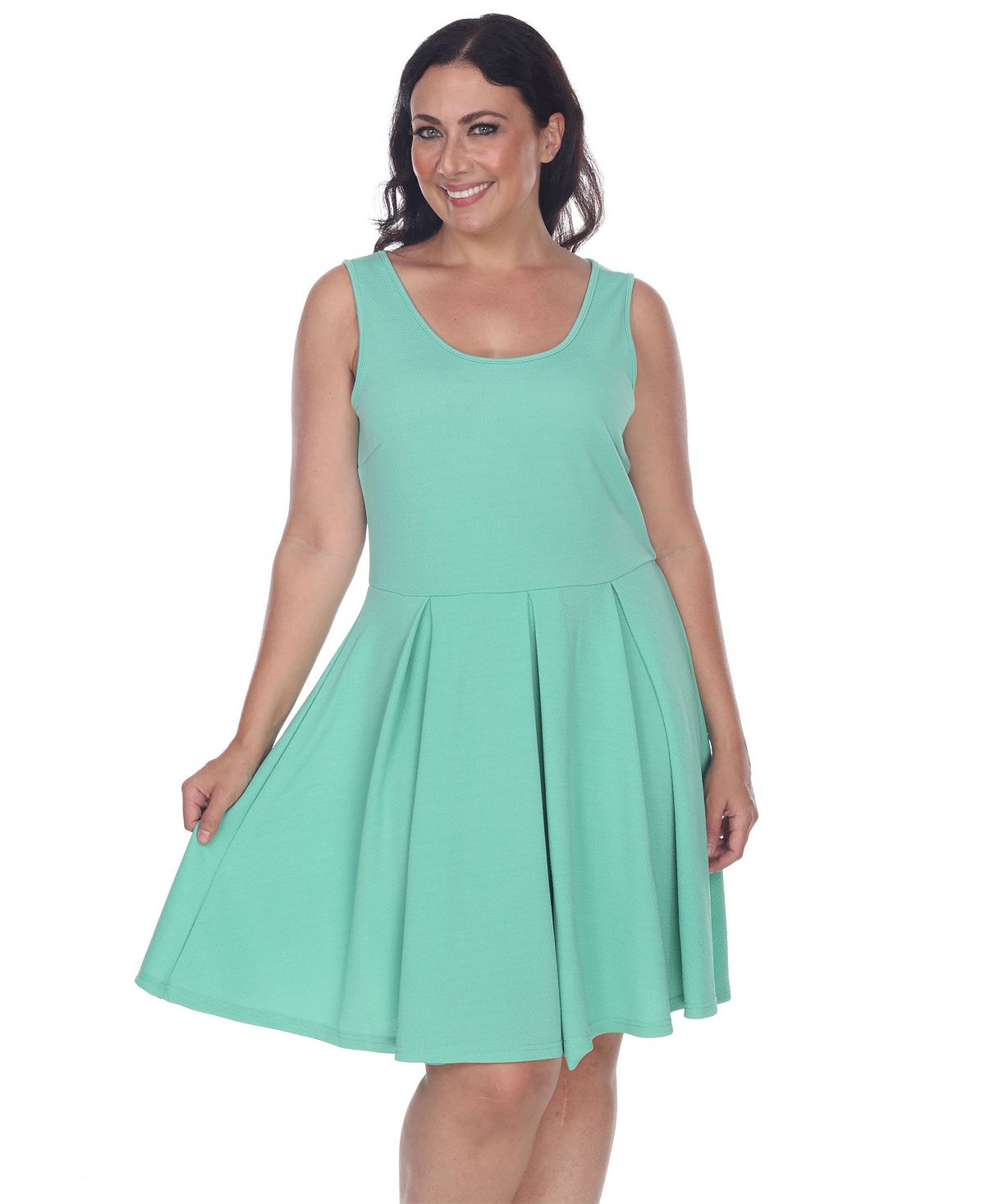 Женское платье больших размеров с кристаллами White Mark, зеленый цена и фото