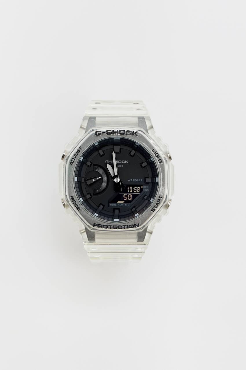 Часы G-Shock GA-2100SKE-7AER Casio Pull&Bear, прозрачный часы g shock gma s2100 7aer casio pull