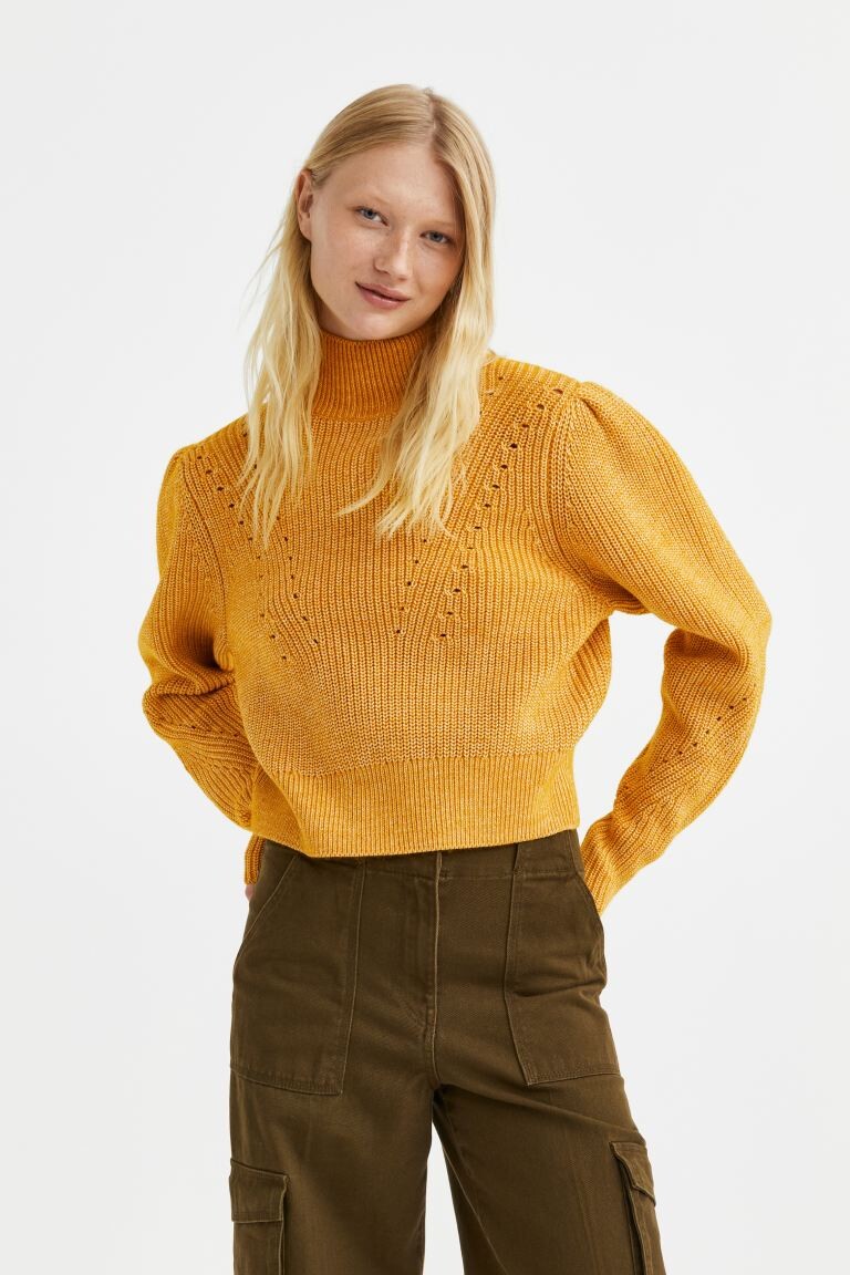 

Водолазка в рубчик H&M, темно-желтый